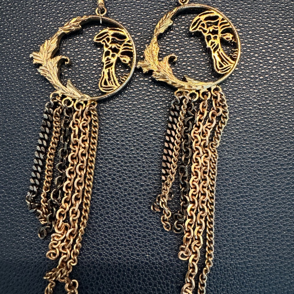 Versace Gold Chain Dangle Earrings